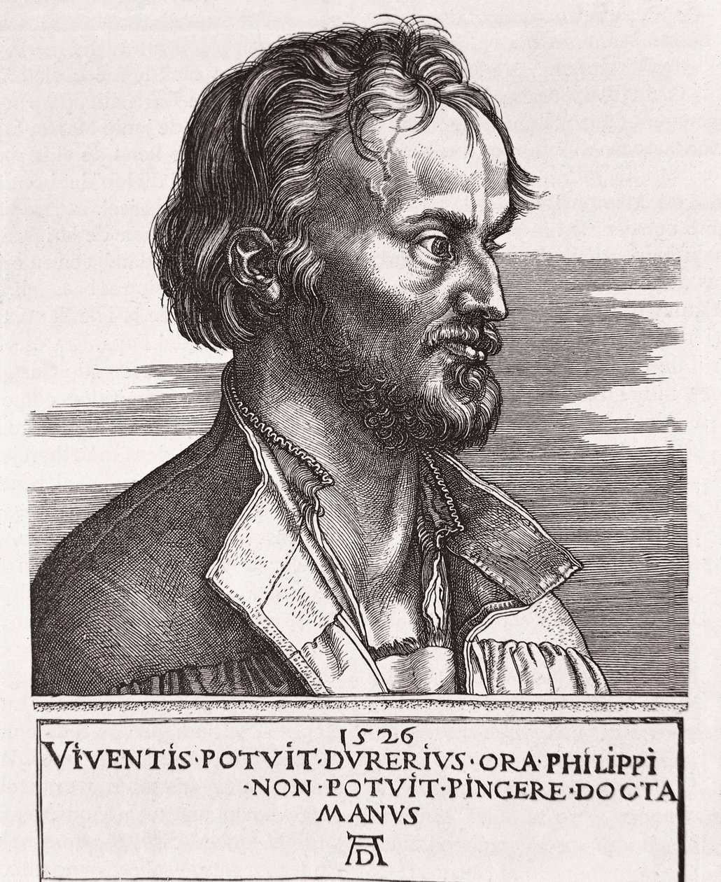 MELANCHTON, Philipp Schwarzerd, chamado (1497-1560). Teólogo e colaborador de Lutero (gravura) polonês autorstwa Albrecht Dürer