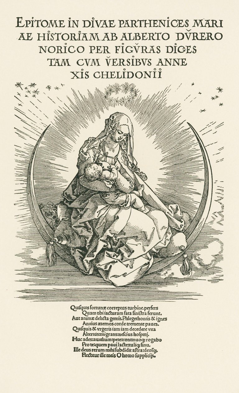 Maryja Dziewica z Dzieciątkiem w chwale, ok. 1511 (drzeworyt) autorstwa Albrecht Dürer or Duerer