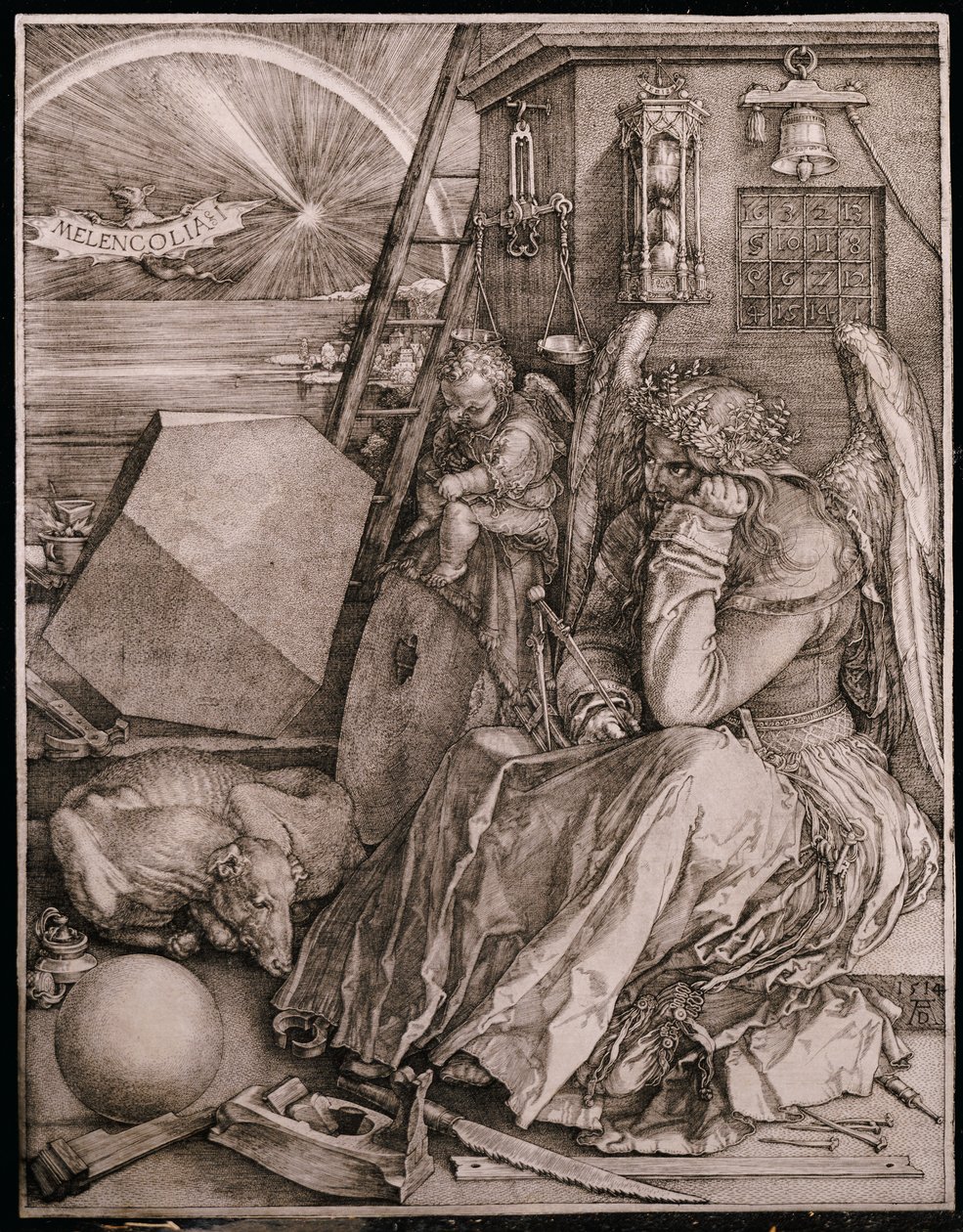 Melancholia, 1513 autorstwa Albrecht Dürer