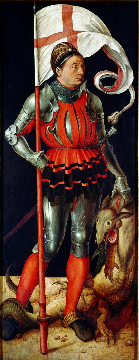 Ołtarz Paumgartner: „Święty Jerzy” Obraz Albrechta Durera (1471-1528) 1502-1504 wym. 157x61 cm Stara Pinakoteka, Monachium autorstwa Albrecht Dürer