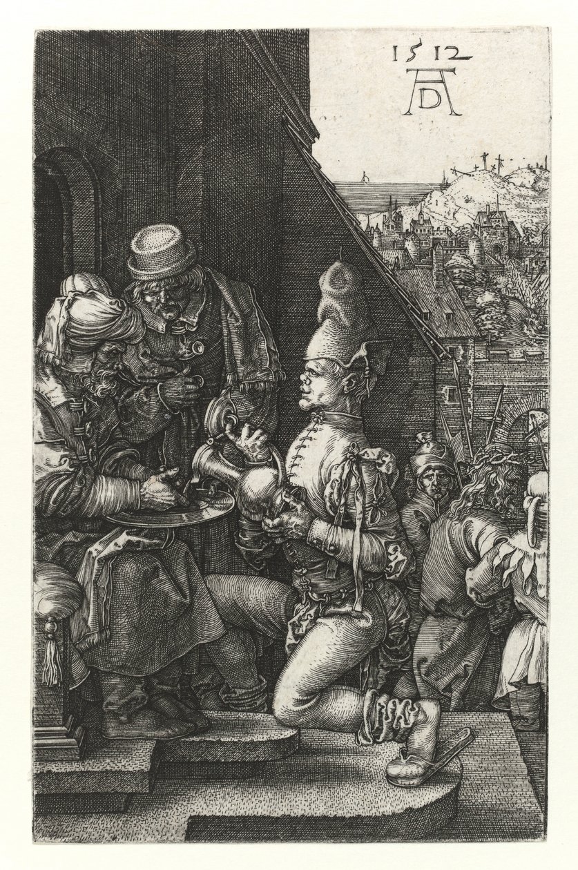 Piłat myje ręce, 1512 autorstwa Albrecht Dürer
