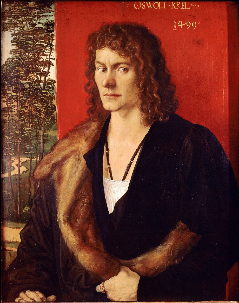 Portret Oswolta Krela Obraz Albrechta Durera (1471-1528) 1499 wym. 50x39 cm Monachium, Stara Pinakoteka autorstwa Albrecht Dürer