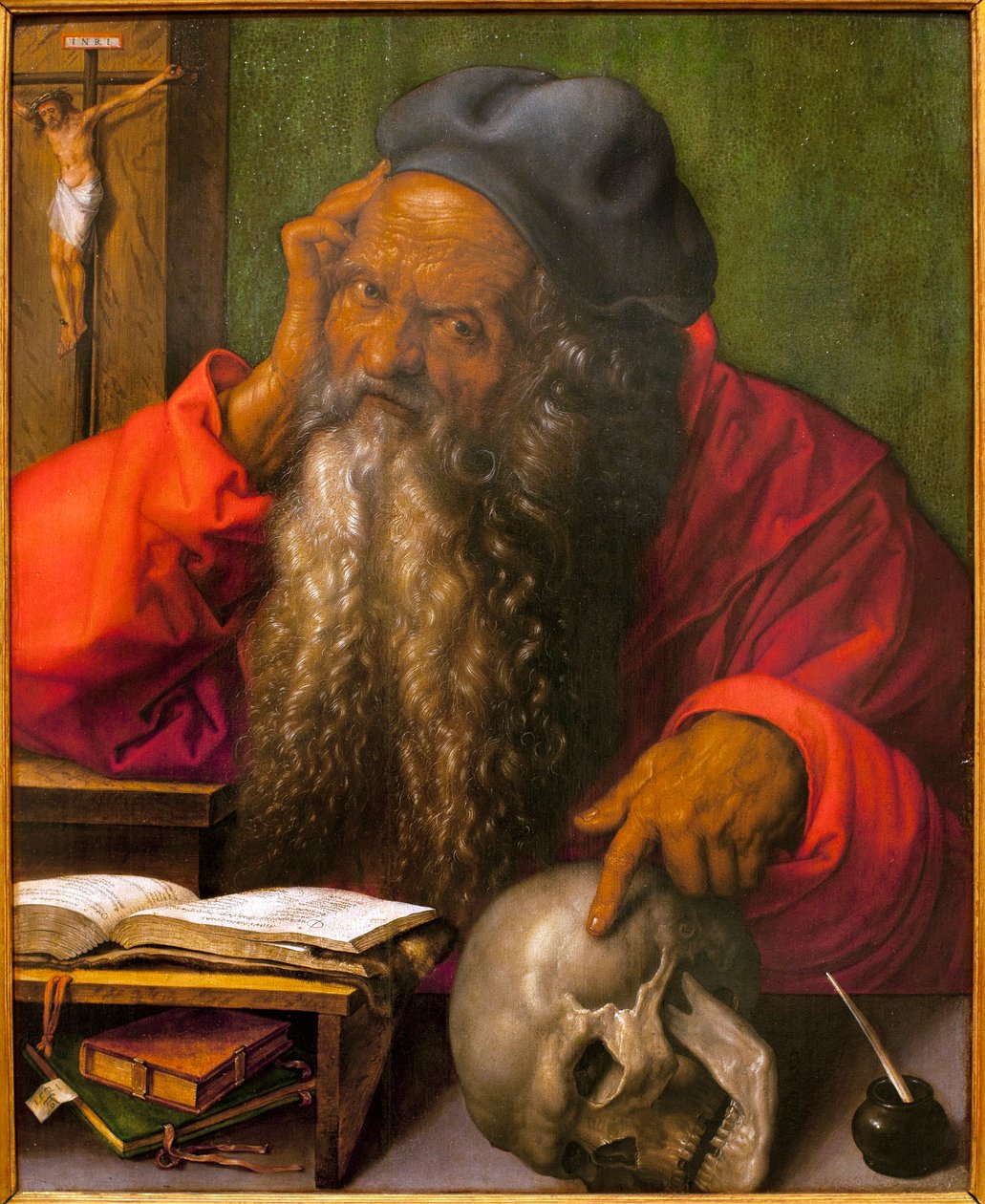 Święty Jerome - Obraz Albrechta Durera (1471-1528), olej na drewnie autorstwa Albrecht Dürer