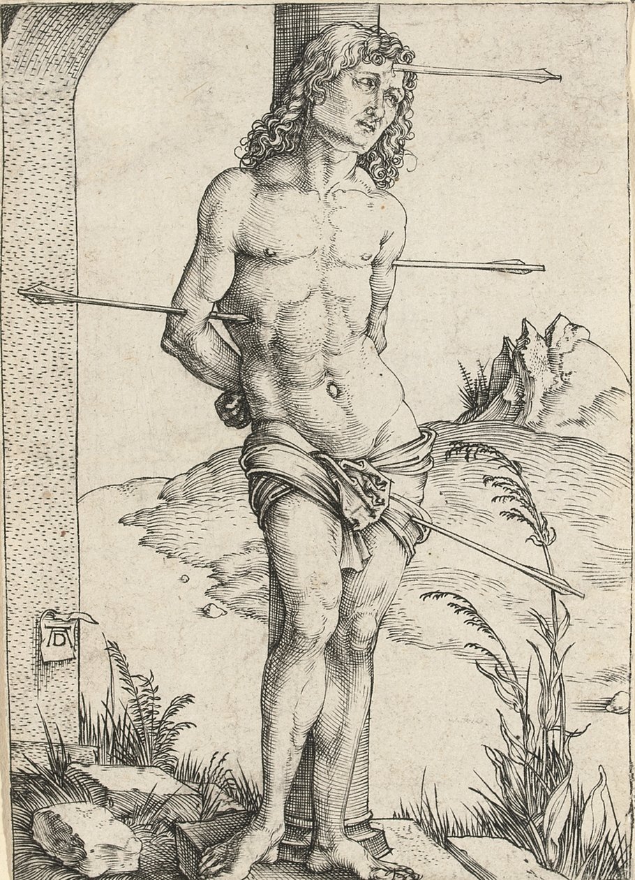 Św. Sebastian przywiązany do kolumny, ok.1499 autorstwa Albrecht Dürer
