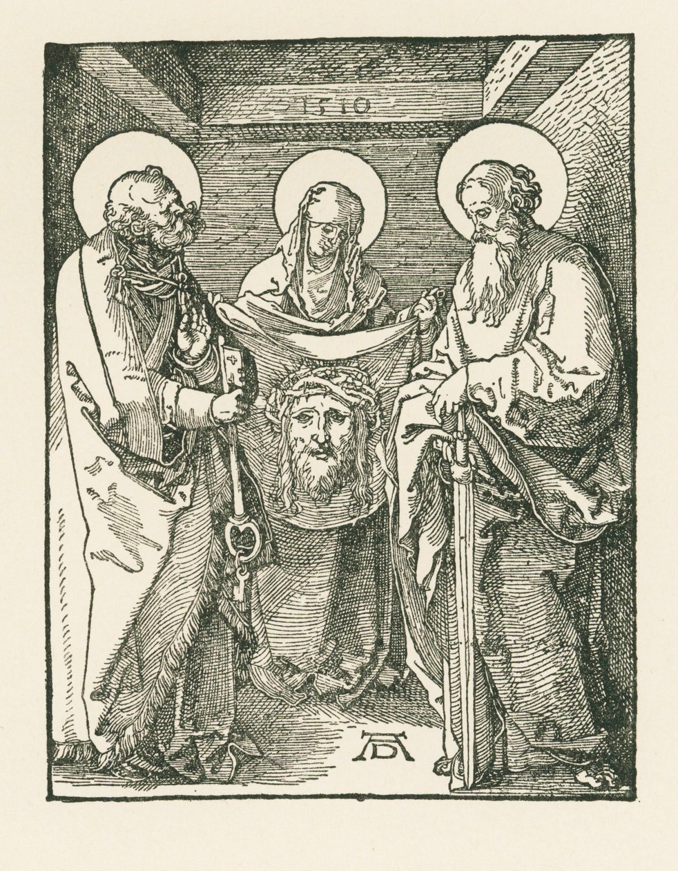 Święta Weronika między świętymi Piotrem i Pawłem - Sudarium Świętej Weroniki autorstwa Albrecht Dürer or Duerer