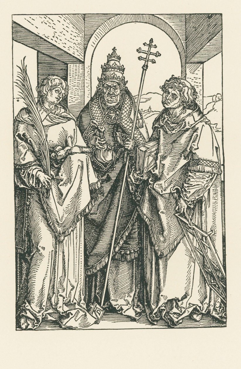 Święci Szczepan, Sykstus i Wawrzyniec, ok. 1504-05 (drzeworyt) autorstwa Albrecht Dürer or Duerer