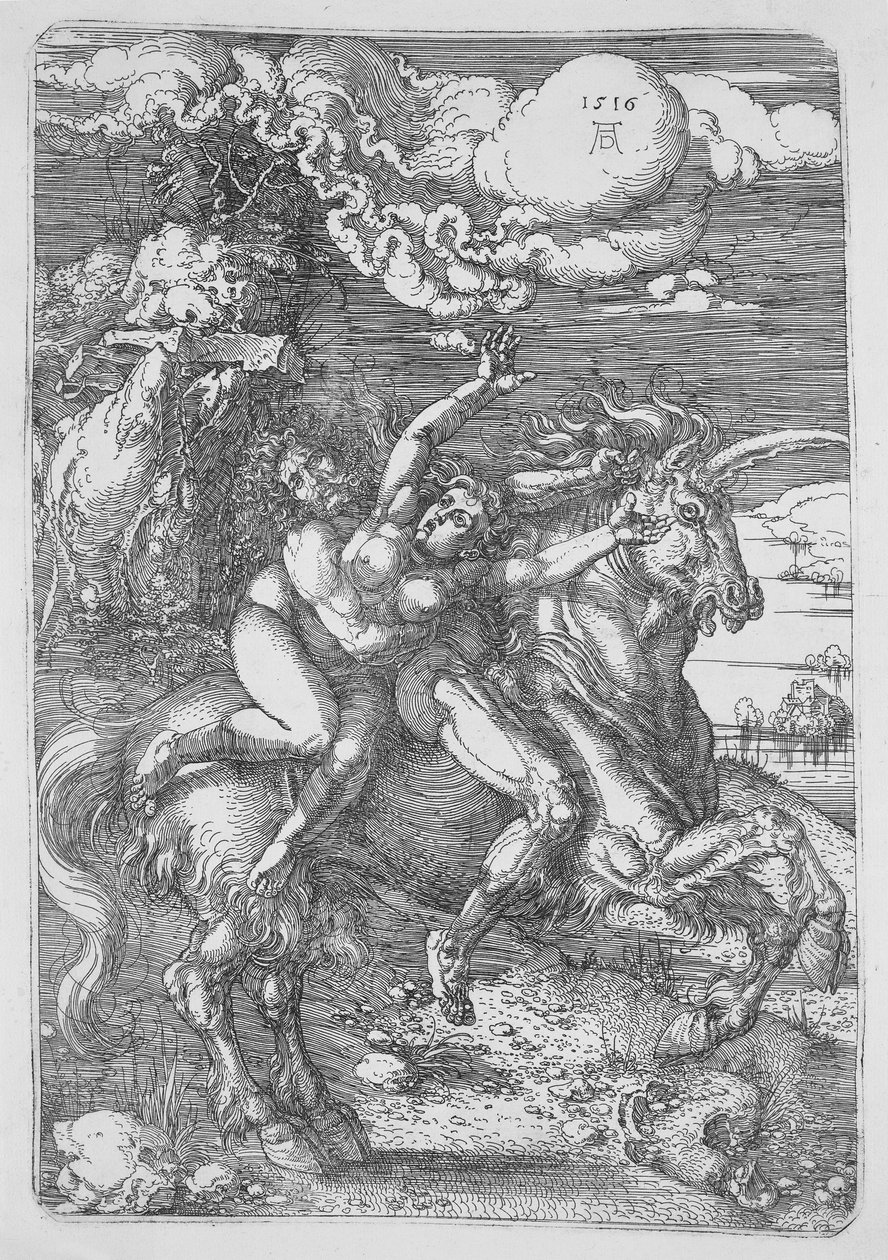 Porwanie na jednorożcu autorstwa Albrecht Dürer