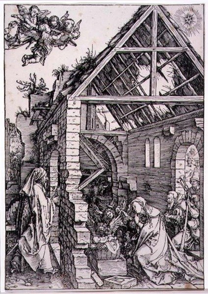 Adoracja pasterzy (drzewryt) autorstwa Albrecht Dürer