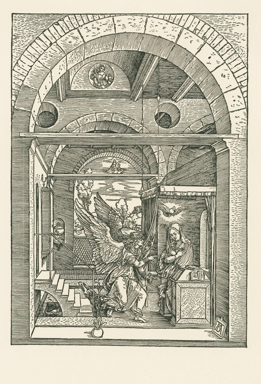 Zwiastowanie, ok. 1503 (drzeworyt) autorstwa Albrecht Dürer or Duerer