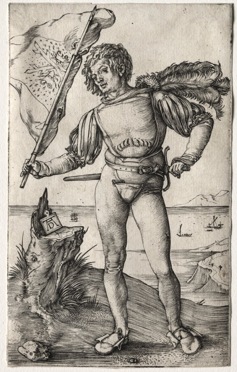 Chorąży burgundzki, ok. 1500 (grawerowanie) autorstwa Albrecht Dürer or Duerer
