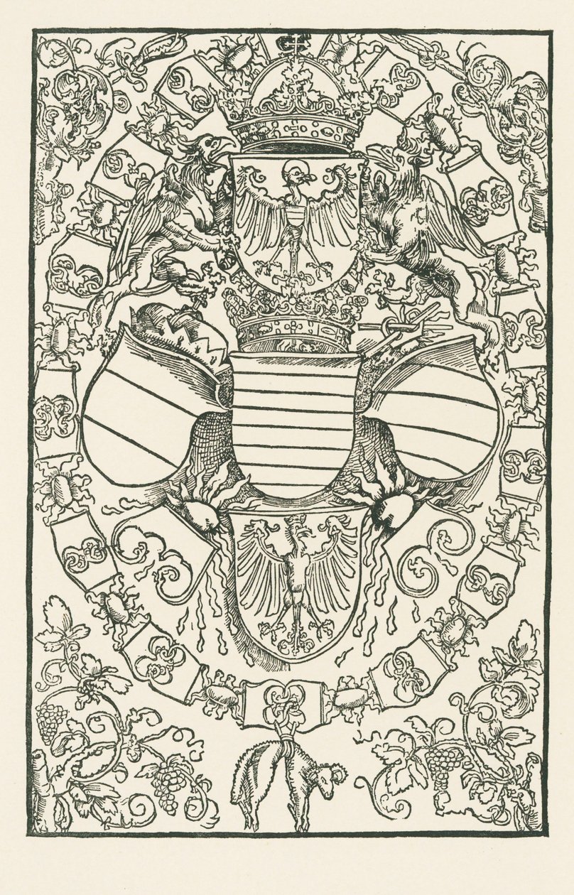 Herb Maksymiliana I jako króla Rzymian autorstwa Albrecht Dürer or Duerer