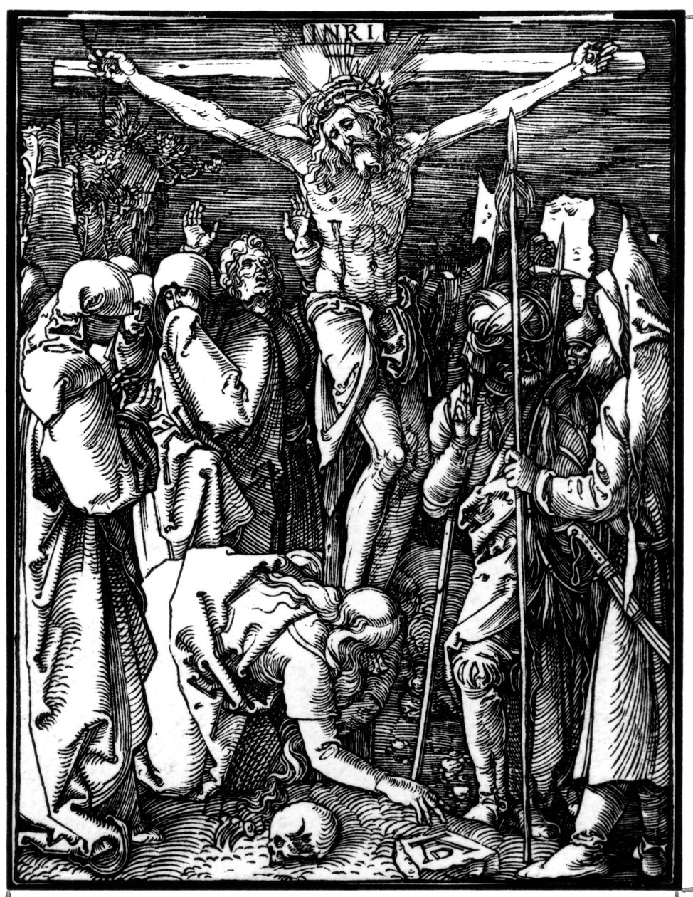 Ukrzyżowanie, z Małej pasji, ok. 1509-11 (drzewryt) autorstwa Albrecht Dürer