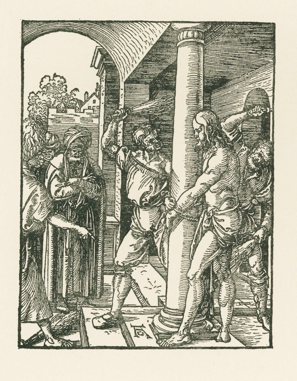 Biczowanie, ok. 1509 (drzeworyt) autorstwa Albrecht Dürer or Duerer