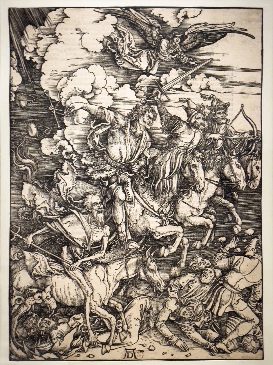 Czterej jeźdźcy apokalipsy autorstwa Albrecht Dürer or Duerer