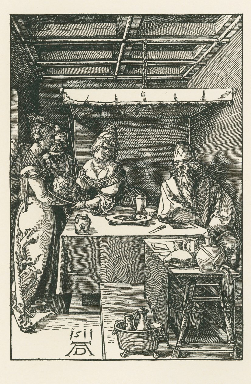Głowa świętego Jana Chrzciciela zostaje przyniesiona do Heroda autorstwa Albrecht Dürer or Duerer
