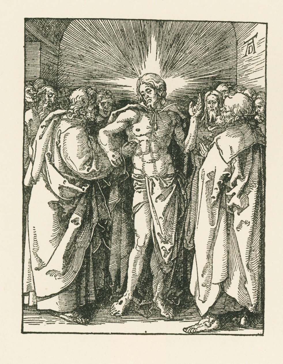 Niewiarygodność świętego Tomasza, ok. 1510-10 (drzeworyt) autorstwa Albrecht Dürer or Duerer
