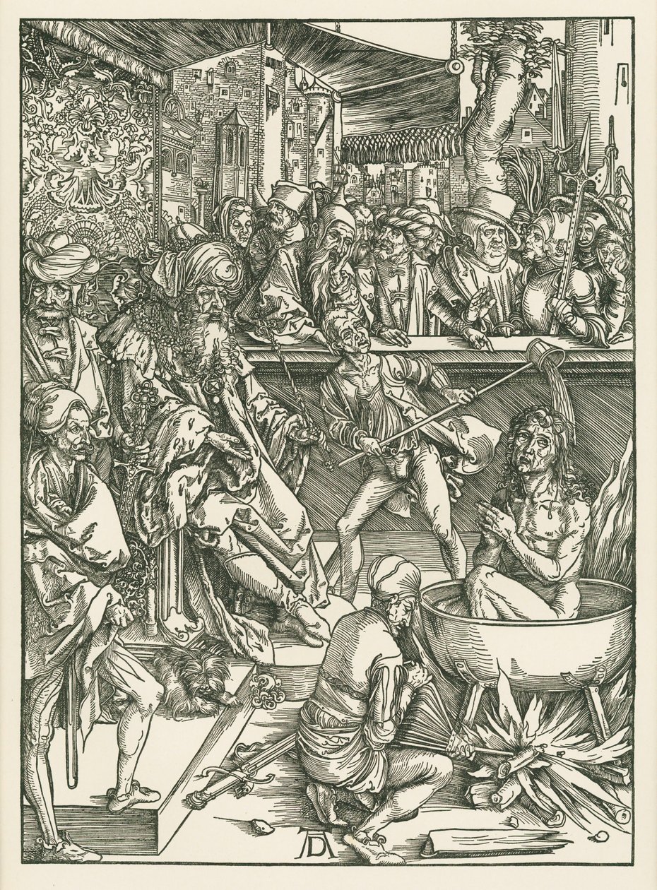 Męczeństwo świętego Jana Ewangelisty, ok. 1496-97 (drzeworyt) autorstwa Albrecht Dürer or Duerer