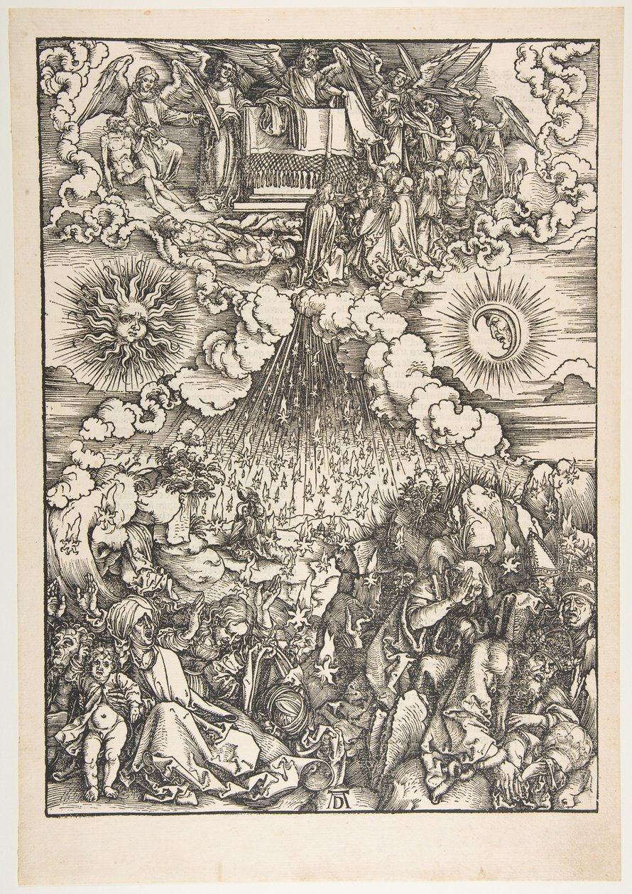 Otwarcie piątej i szóstej pieczęci z Apokalipsy autorstwa Albrecht Dürer