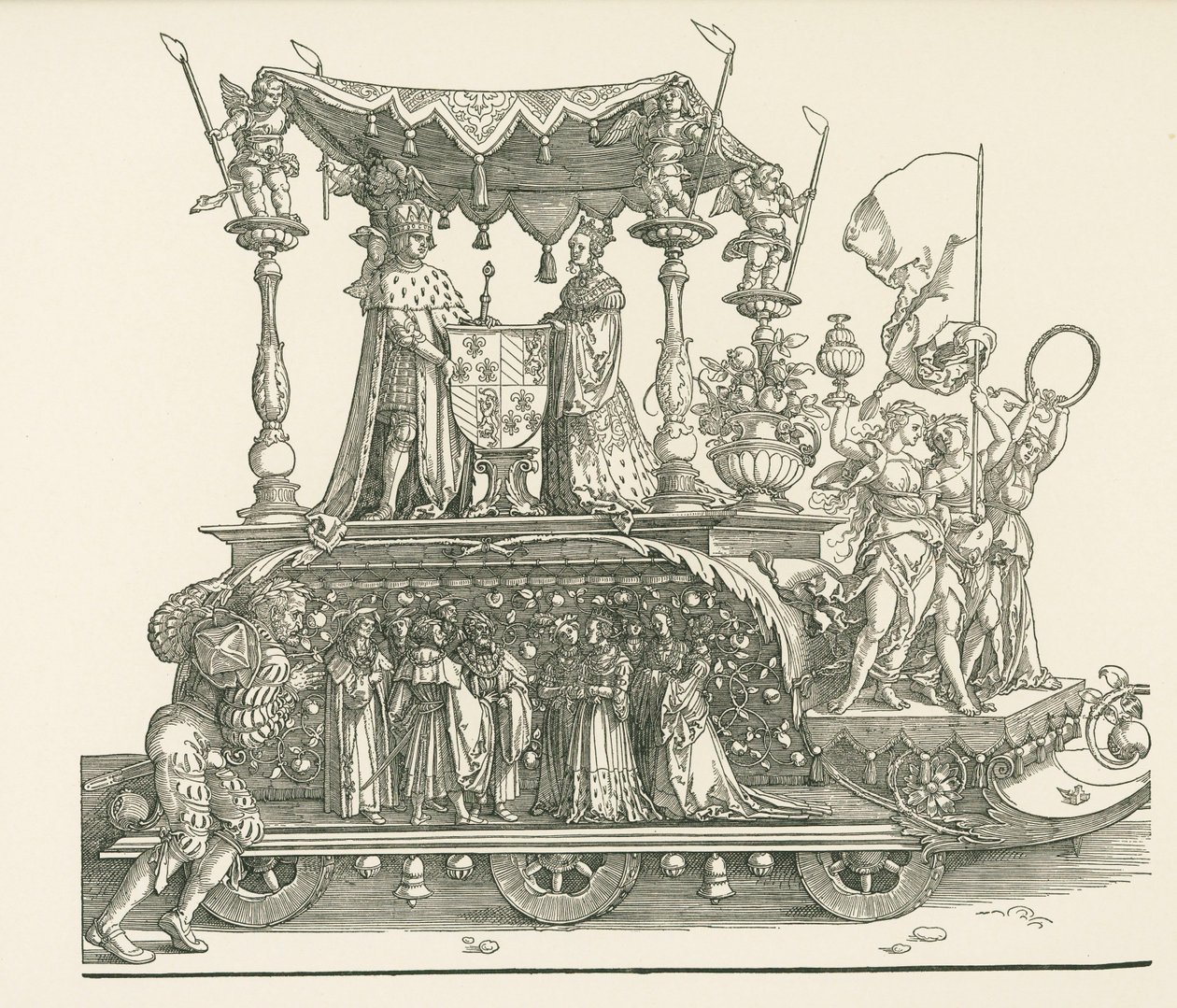 Mały wóz triumfalny lub burgundzkie małżeństwo autorstwa Albrecht Dürer or Duerer