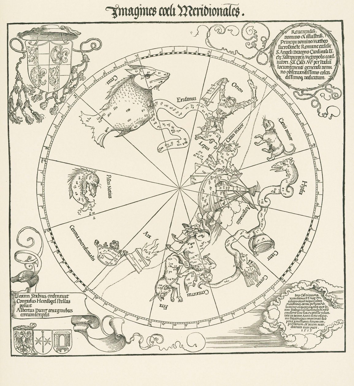 Południowa półkula globu niebieskiego autorstwa Albrecht Dürer or Duerer