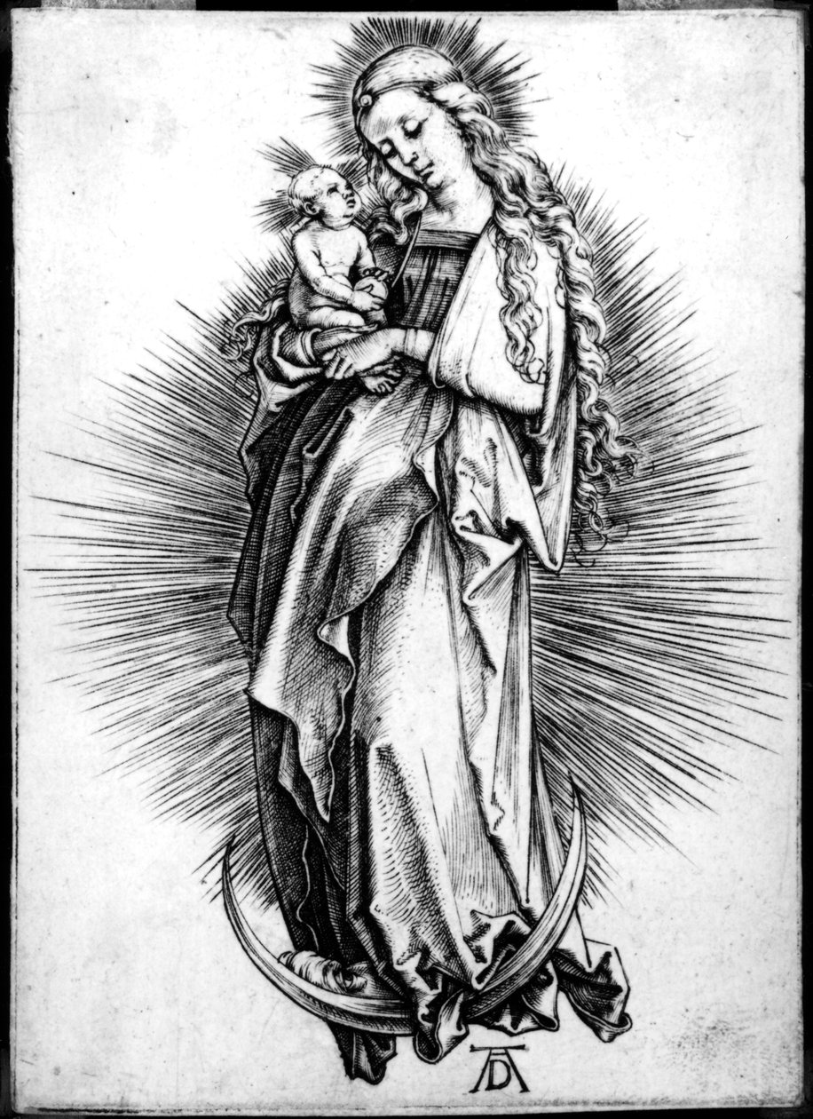 Dziewica z Dzieciątkiem na półksiężycu autorstwa Albrecht Dürer