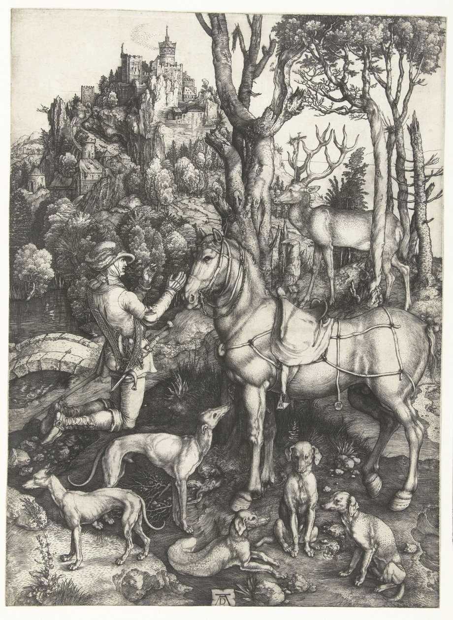 Wizja św. Eustachego autorstwa Albrecht Dürer or Duerer