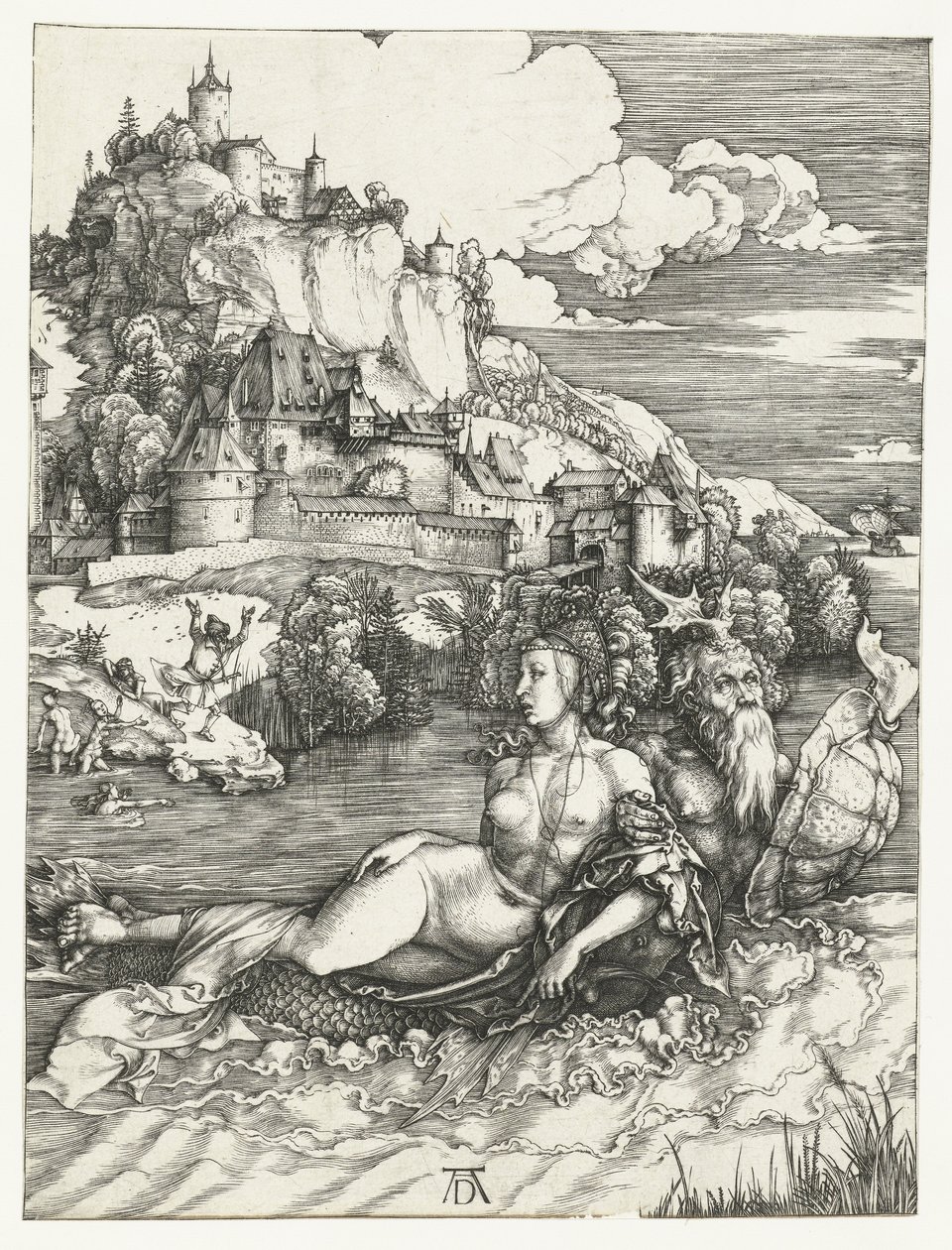 Porwanie Amymone przez potwora morskiego autorstwa Albrecht Dürer or Duerer