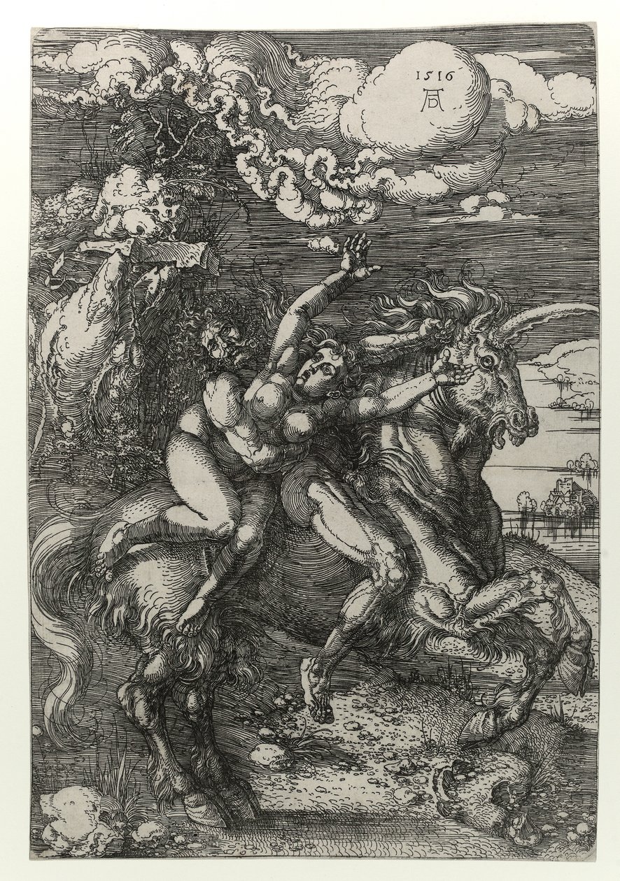 Porwanie na jednorożcu autorstwa Albrecht Dürer
