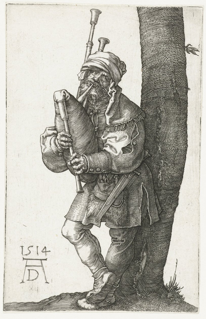 Gracz na dudach autorstwa Albrecht Dürer or Duerer