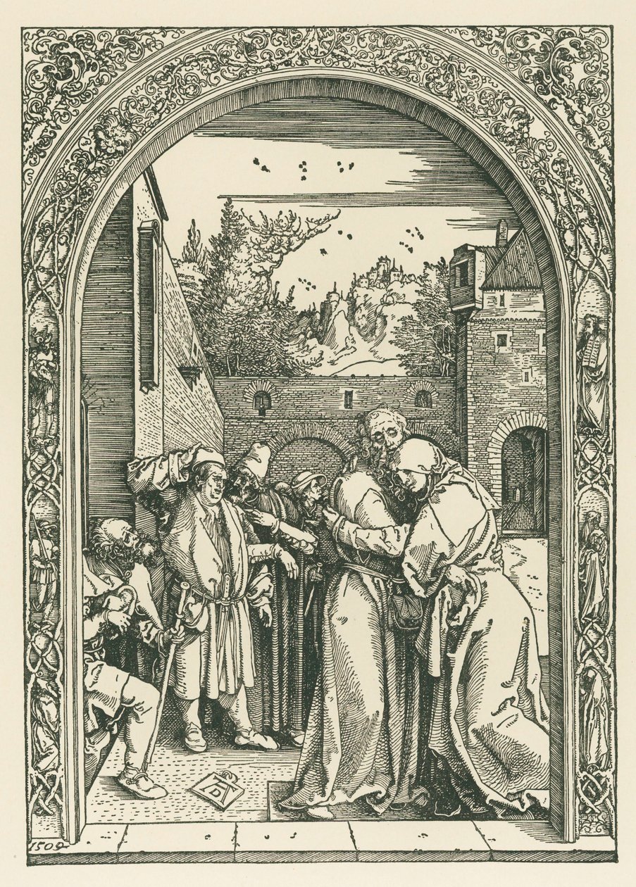 Spotkanie Joachima i Anny w Golden Gate autorstwa Albrecht Dürer or Duerer