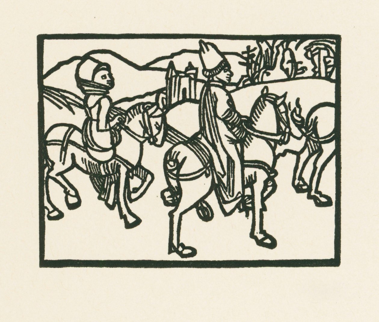 Książę na koniu, ok. 1489-90 (drzeworyt) autorstwa Albrecht Dürer or Duerer