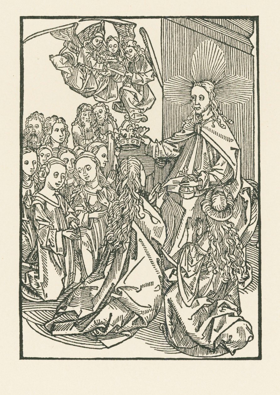 Nagroda dla wybranych, reprezentowana przez ukoronowanie Maryi w otoczeniu świętych autorstwa Albrecht Dürer or Duerer