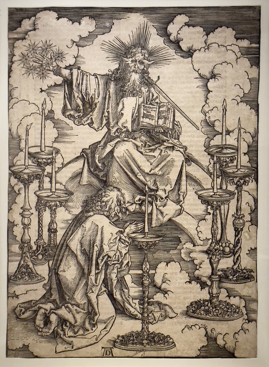 Wizja 7 świeczników autorstwa Albrecht Dürer or Duerer