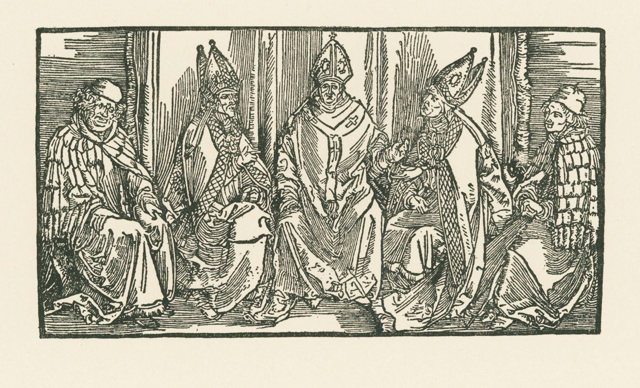 Trzech biskupów i dwóch mnichów autorstwa Albrecht Dürer or Duerer