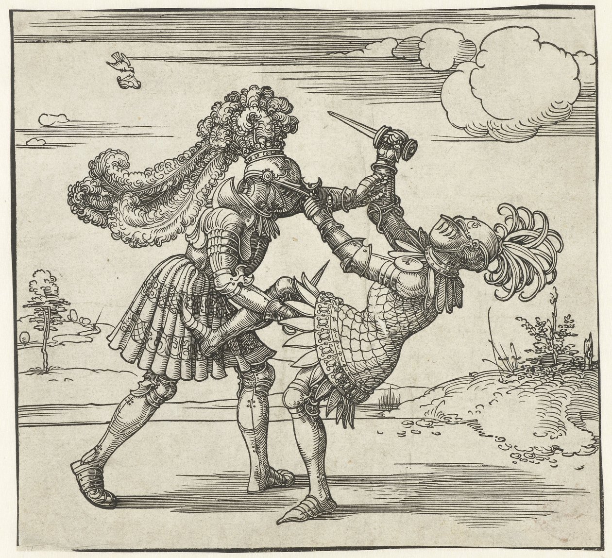 Walka dwóch rycerzy autorstwa Albrecht Dürer or Duerer