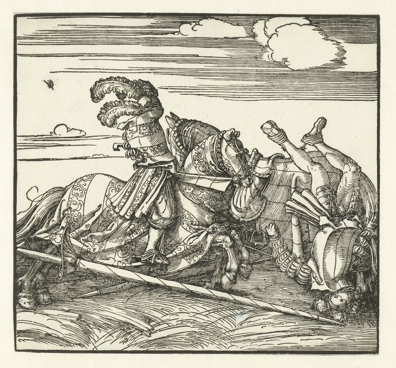 Dwóch jeźdźców walczących na koniach autorstwa Albrecht Dürer or Duerer