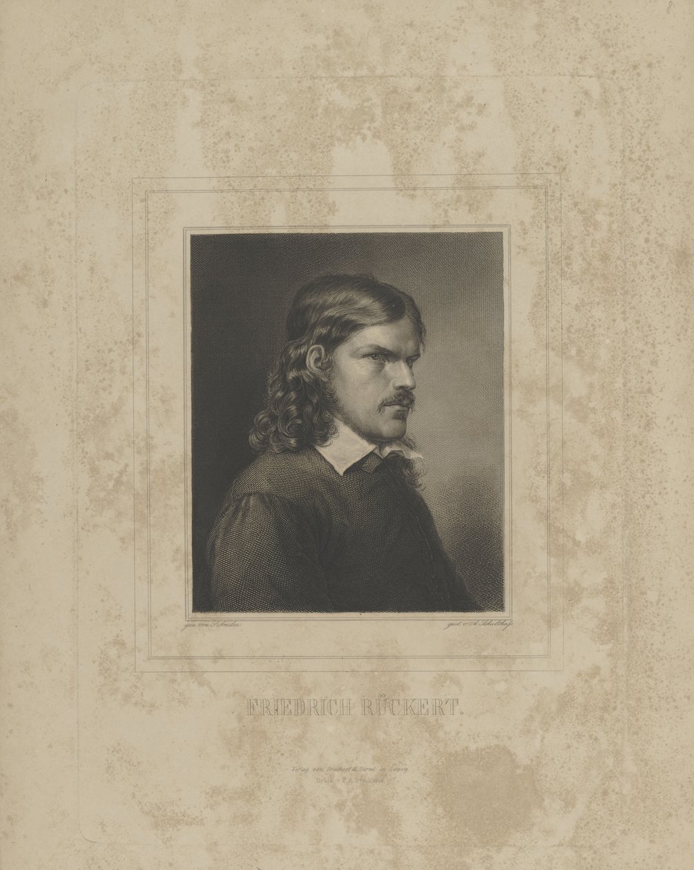 Portret Friedricha Rueckerta 1788-1866, lata 40. XIX wieku. autorstwa Albrecht Fürchtegott Schultheiss