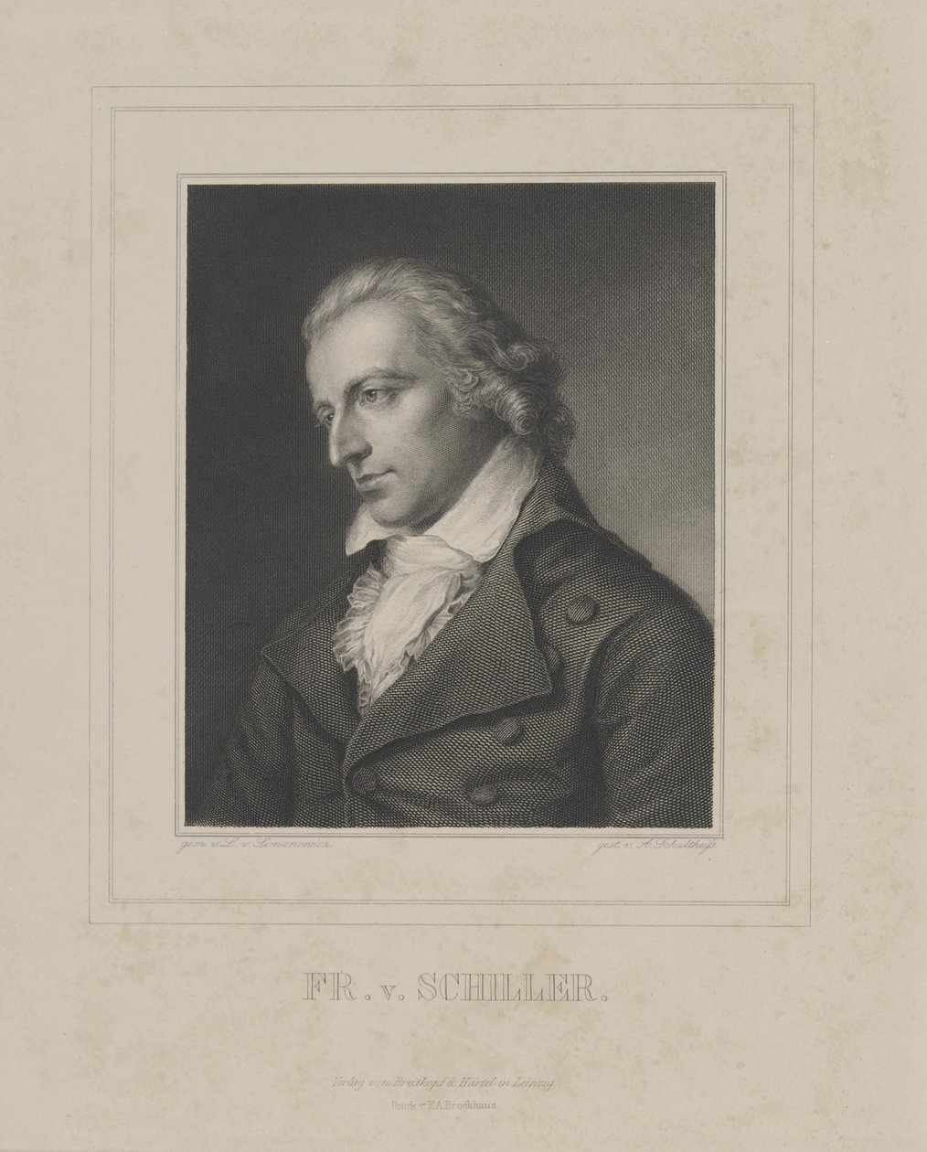 Portret Friedricha von Schillera 1759-1805, ok. 1930 r. 1840 autorstwa Albrecht Fürchtegott Schultheiss