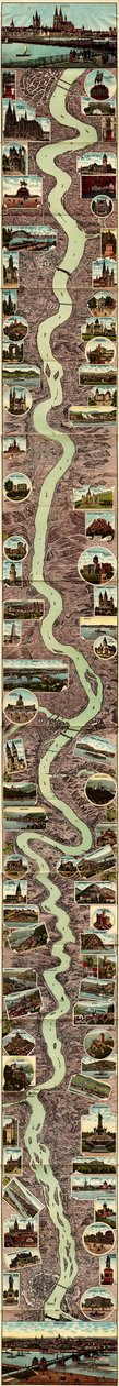 Najnowsza panorama Renu z Mainz-cöln 1909 autorstwa Albumfabrik Eisenach