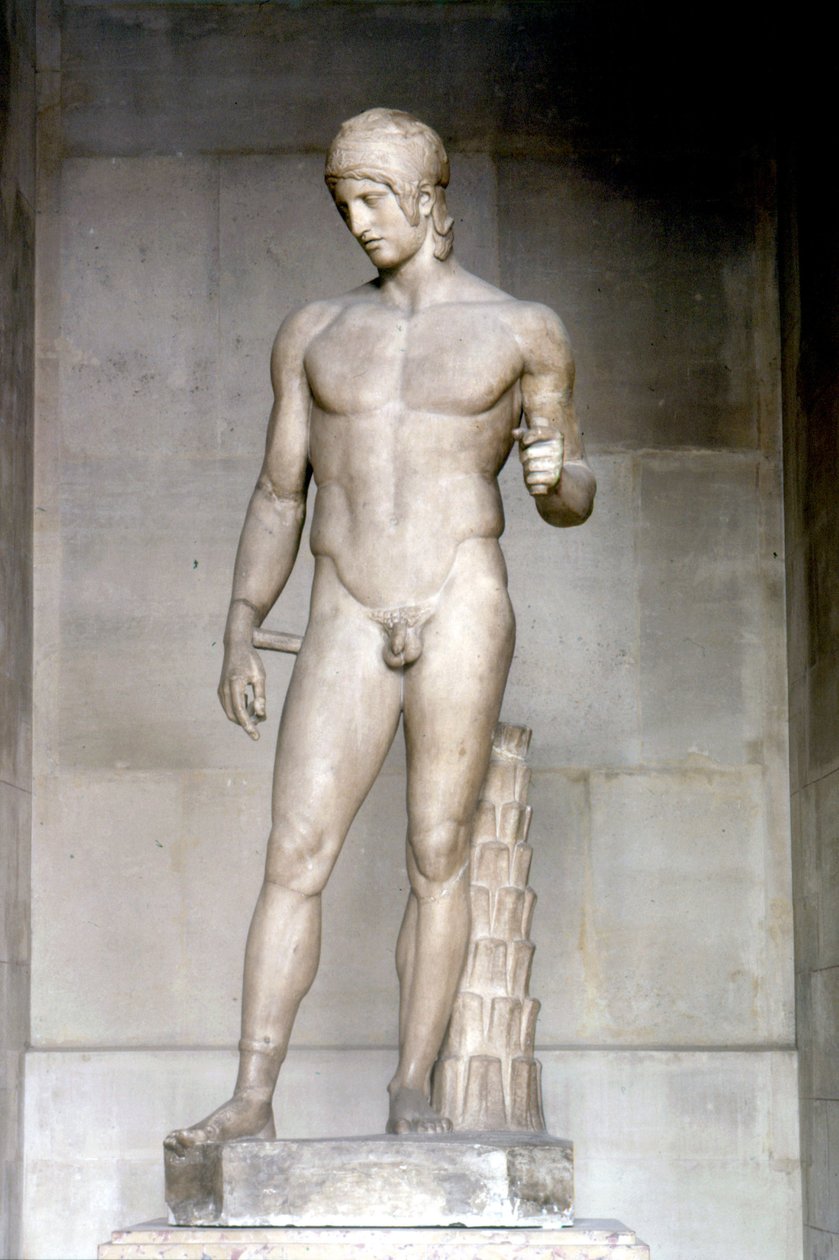 Ares zwany Ares Borghese. Posąg Alcamene, V wiek pne. Musée du Louvre autorstwa Alcamenes (attr. to)
