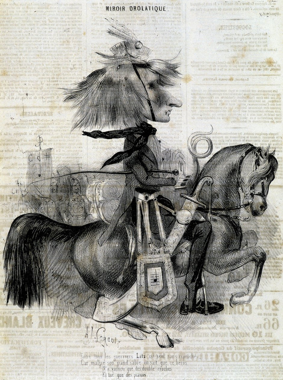 Karykatura Franza Liszta - w „Charivari”” autorstwa Alcide Joseph Lorentz