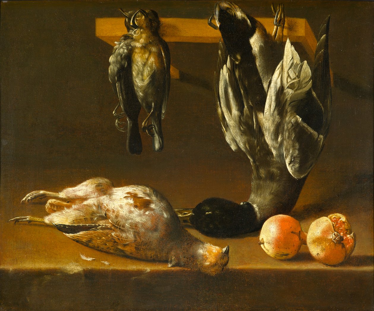 Martwa natura z drobiem i granatami, ok. 1620-1640 autorstwa Alejandro de Loarte