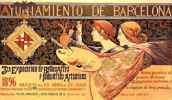 Reprodukcja plakat reklamowy „trzeci Barcelona Exposition” autorstwa Alejandro de Riquer