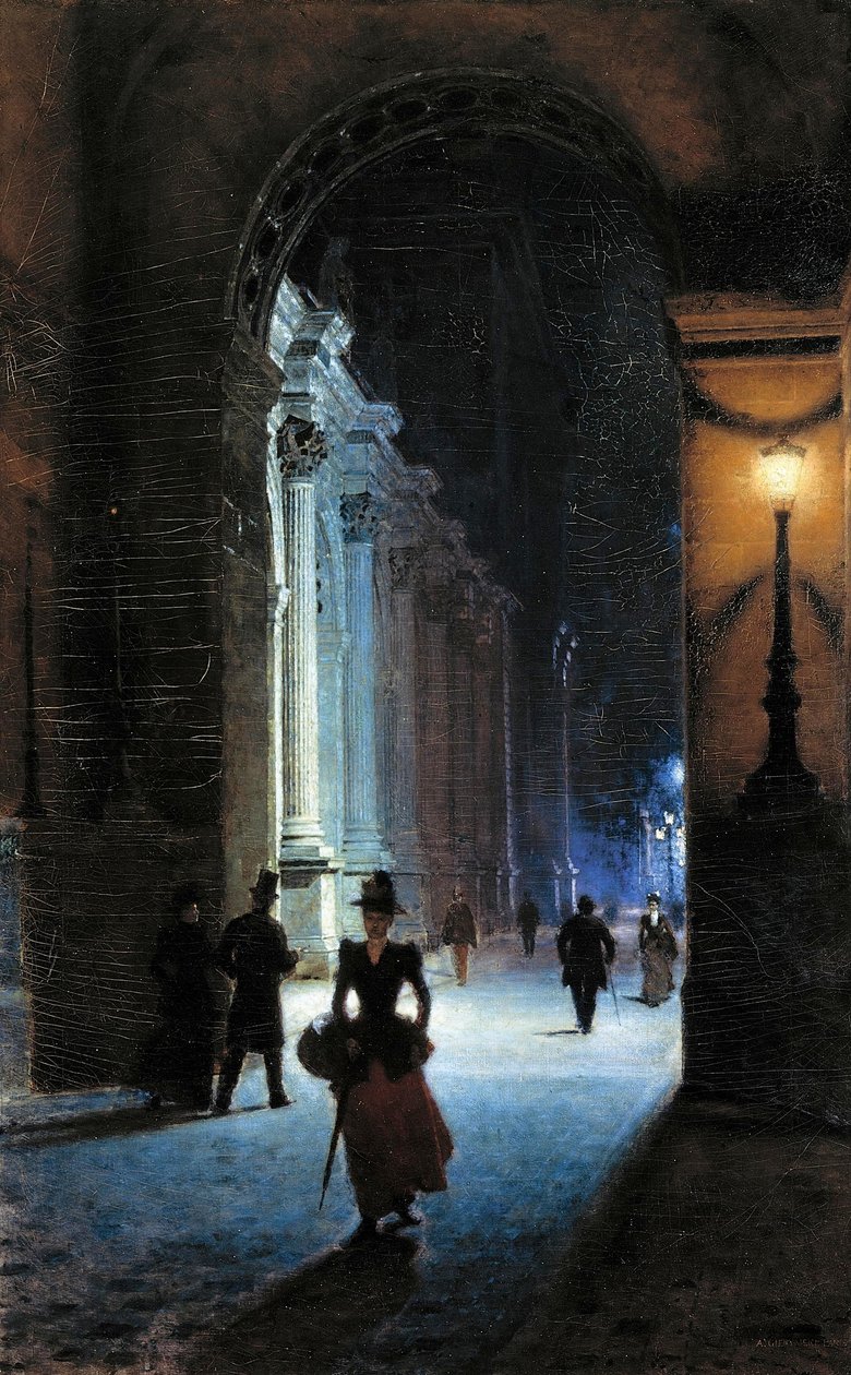 Luwr nocą autorstwa Aleksander Gierymski
