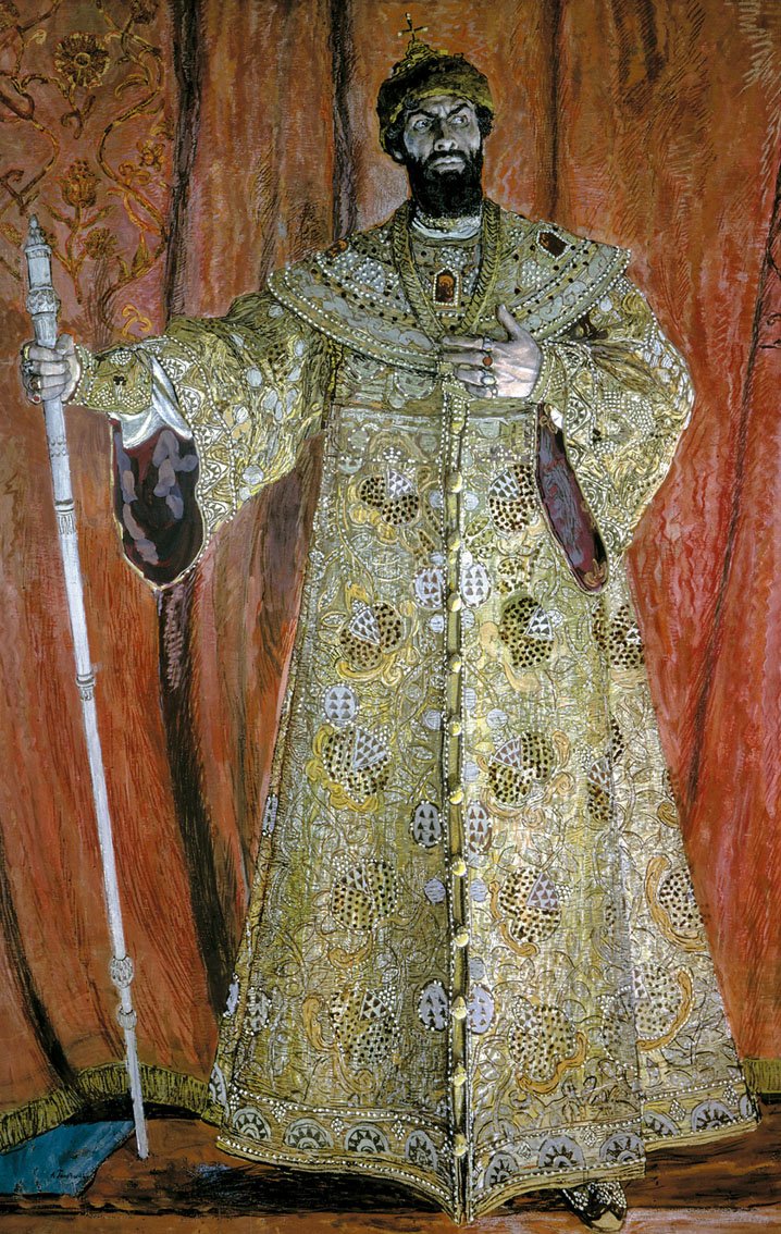 Portret Fiodora Chaliapina jako Borysa Godunowa autorstwa Aleksandr Jakovlevic Golovin