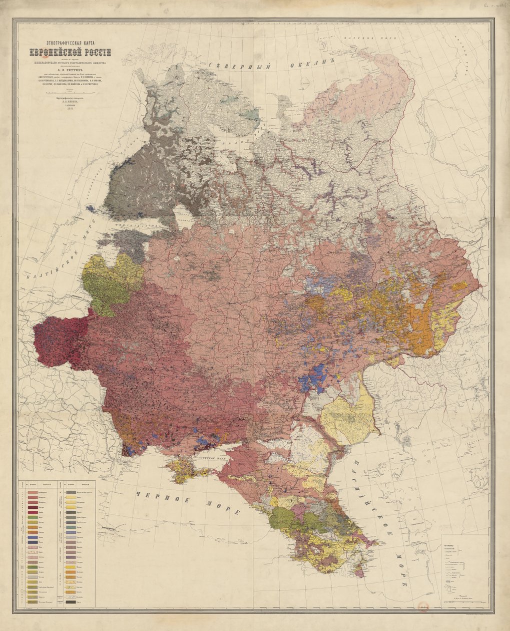 Etniczna mapa Europy autorstwa Aleksandr Rittich