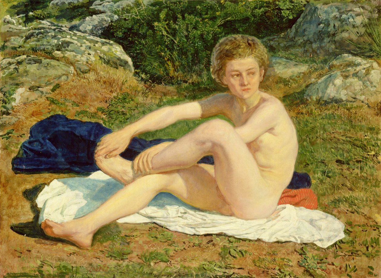 Nagi chłopiec, studium do 