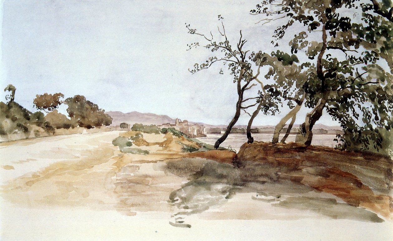 Włoska wieś, akwarela Aleksandra Iwanowa (1806-1858), rosyjskiego malarza autorstwa Aleksandr Andreevich Ivanov