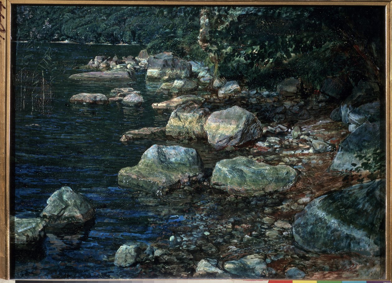 ""Woda i kamienie w Palazzuolo, Włochy"" Potok. Obraz Aleksandra Iwanowa (1806-1858) 1845 Państwowa Galeria Trietiakowska, Moskwa autorstwa Aleksandr Andreevich Ivanov