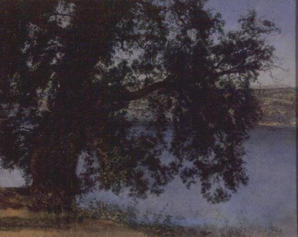 Drzewo w cieniu nad wodą koło Castel Gandolfo, przed 1846 (olej na papierze) autorstwa Aleksandr Andreevich Ivanov